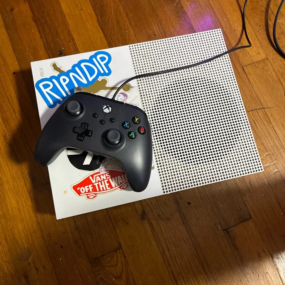 One S White Console with Black Controller